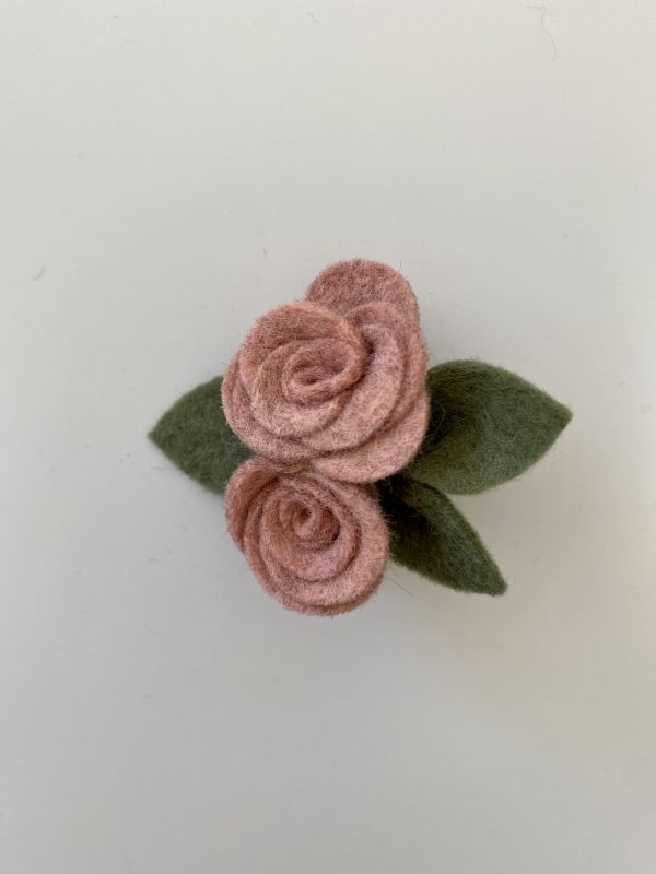 Felt Me Knot Dainty Roses 玫瑰髮夾 - Cameo Pink 