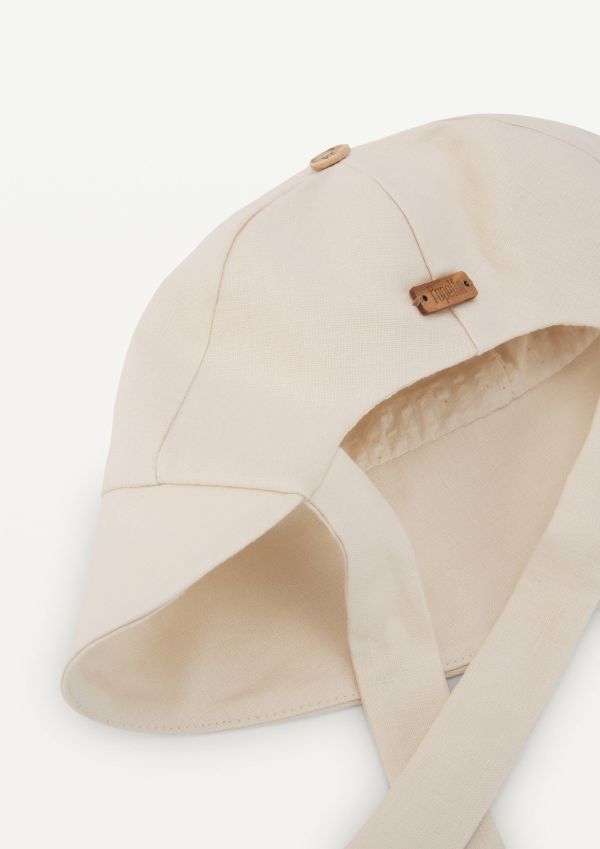 Popelin Linen Hat 棉麻綁帶帽 - Off-white 