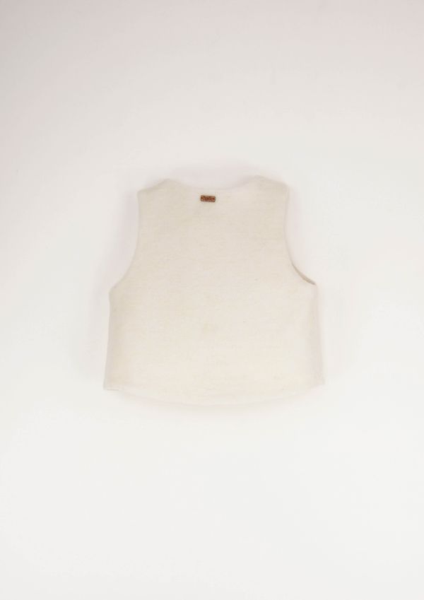 Popelin Woollen Mini Waistcoat 混羊毛背心 - Off-white 