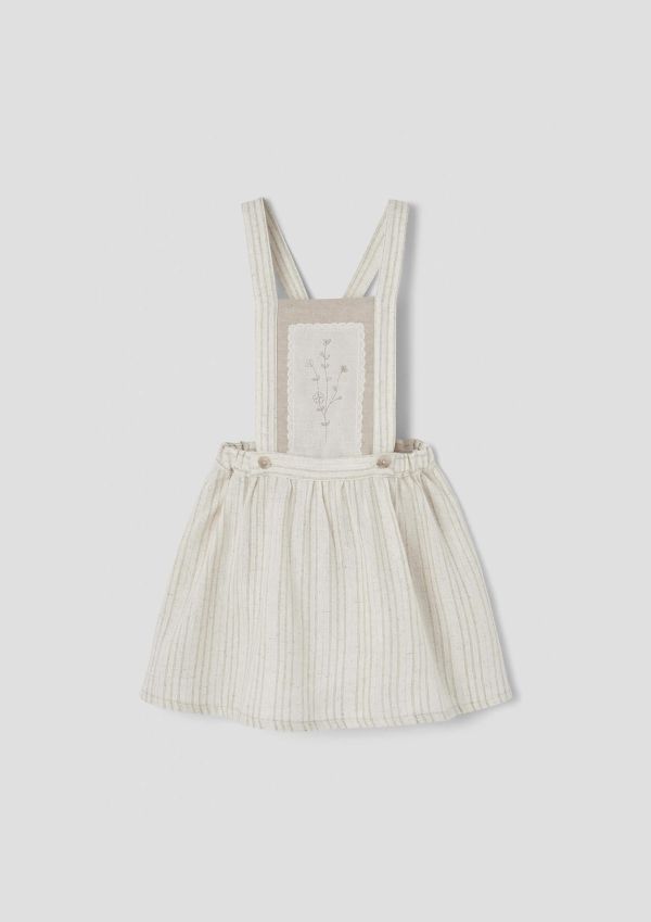 Popelin Silver Lurex Short Skirt with Embroidered Bid 刺繡吊帶裙 