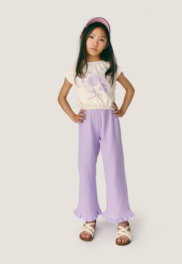 MIPOUNET Elise Muslin Ruffle Pant 棉紗長褲 - Lilac 