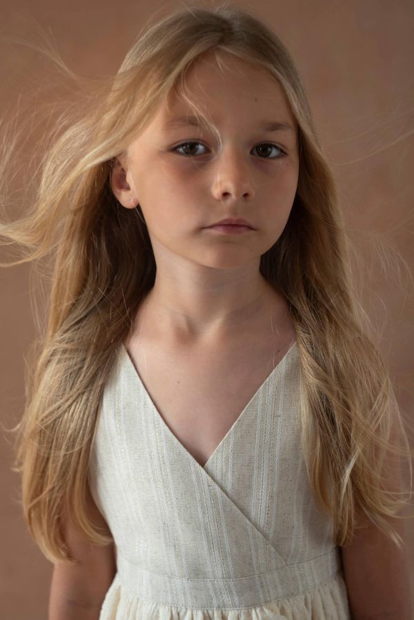 Popelin Gold Lurex Midi Dress with Crossover Front 層次背心Midi洋裝 