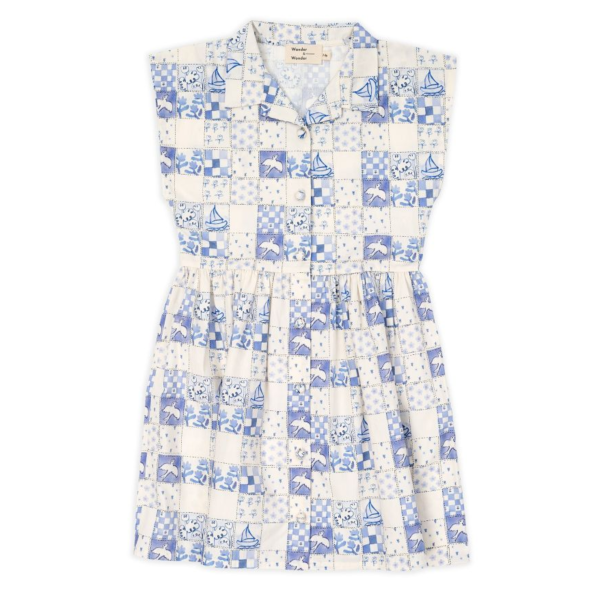 Wander and Wonder Fatima Dress 洋裝  - Vintage Blue Tiles 