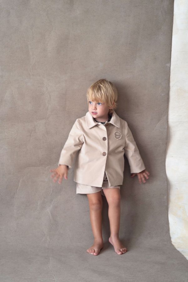 Popelin Velvet Coat with Lapel 天鵝絨大衣 - Beige 