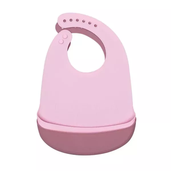 We Might Be Tiny 立體矽膠圍兜 - 煙燻玫瑰 + 粉紅 