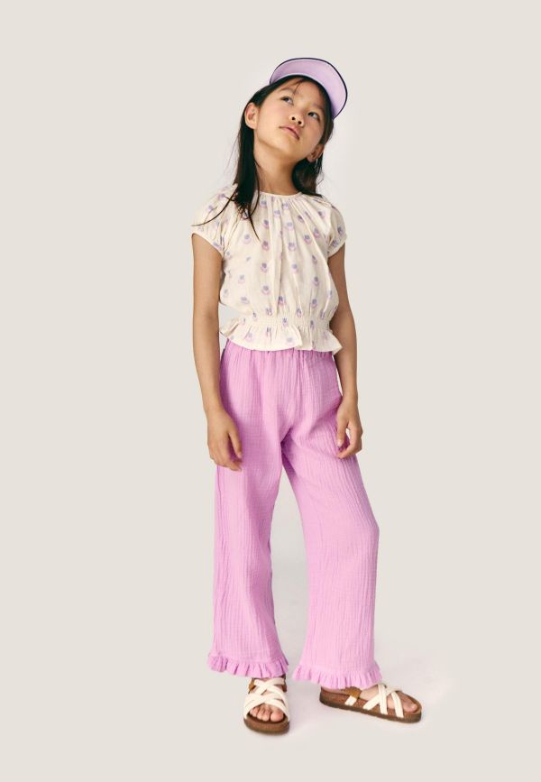 MIPOUNET Elise Muslin Ruffle Pant 棉紗長褲 - Pink 