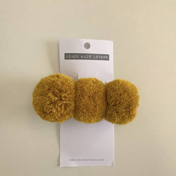 Lemon Hair Lovers Pom Pom 髮夾 - Mustard 