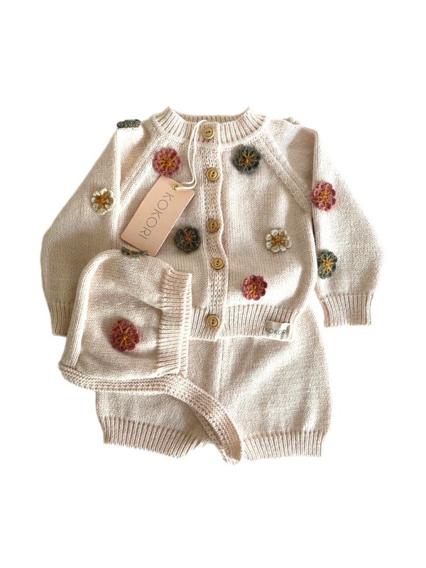 Kokori Kids Flower Cardigan Set 開襟毛衣組 