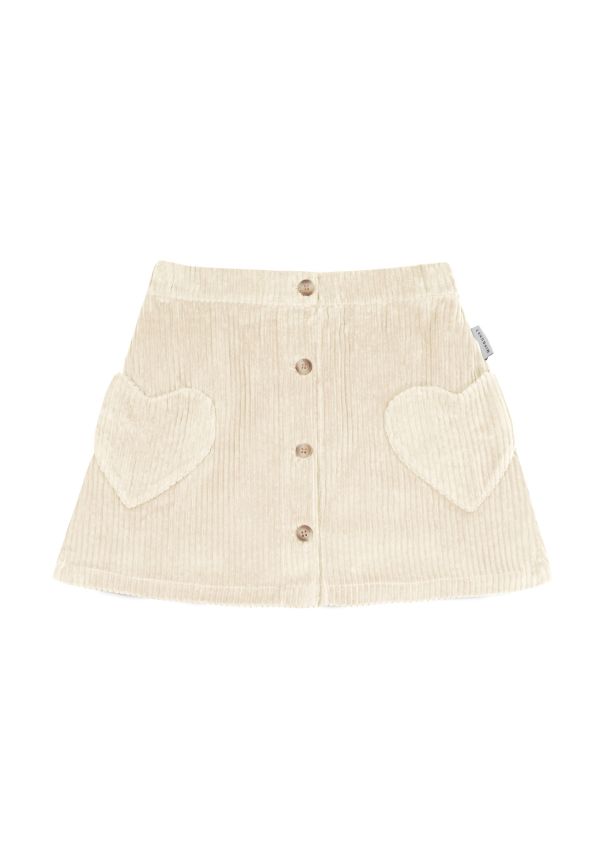 MIPOUNET Cuore Corduroy Mini Skirt 燈芯絨短裙 - Ecru MIPOUNET,童裝,短裙,燈芯絨,歐美童裝,選品