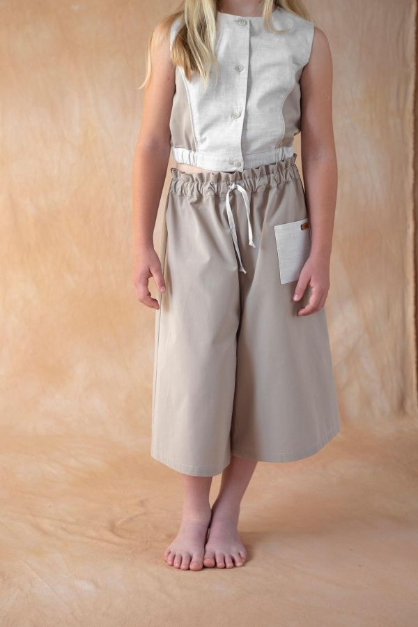 Popelin Taupe Long Bermuda Shorts 百慕達寬褲 
