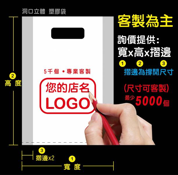 【洞口立體塑膠袋】#客制 #塑膠袋訂製 #多色 #Logo #少量#200個起訂 