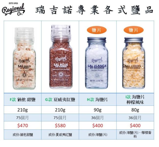 【伴手禮】瑞吉諾Regional-西班牙-"鹽"專業調味料 系列(共九款) 